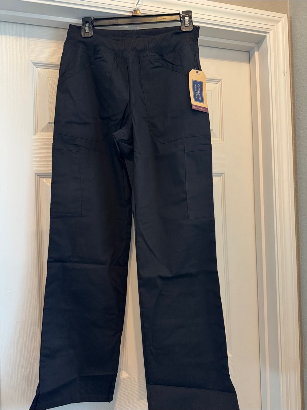 Cherokee women’s Black Cargo Scrub Pants
